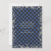 Blue Pset Gold Snow Glitter-fotokerstkaarten Feestdagenkaart (Achterkant)