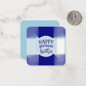 Blue Pset Happy Birthday Brother Note Kaart: Notitiekaartje (Voorkant / Achterkant in situ)