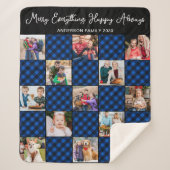 Blue Pset Holiday Specialized 13 Foto Collage Sherpa Deken (Voorkant)