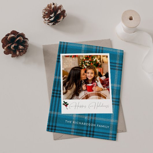 Blue Pset Instant Photo Prettige feestdagen