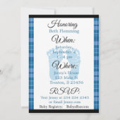 Blue Pset is een Baby shower-uitnodiging Kaart (Achterkant)