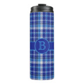 Blue Pset Monogram Thermal Tumbler Thermosbeker (Voorkant)