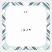 Blue Pset Pattern Holiday Gift Label (Voorkant)