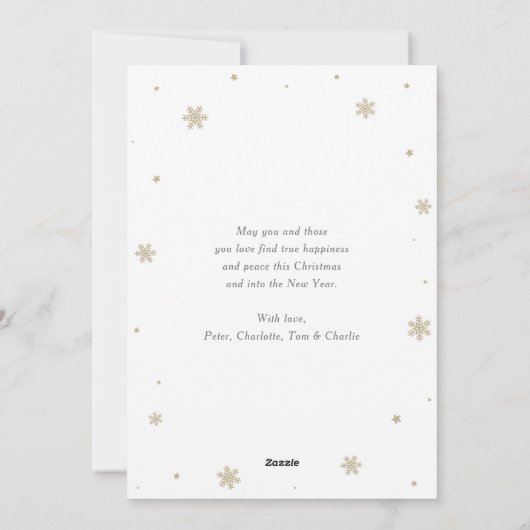 Blue Pset Photo Collage Merry-kerstkaarten Feestdagenkaart (Achterkant)