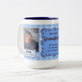 Blue Pset Proud Grandfather 2 Foto Tweekleurige Koffiemok (Voorkant links)