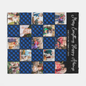 Blue Pset Quilt Specialized 13 Photo Collage Fleece Deken (Voorkant (Horizontaal))