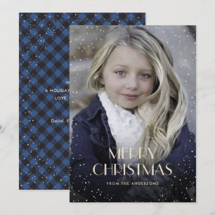 Blue Pset Snow Kaarten voor kerstmis met foto's