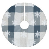 Blue Pset Snowflake Kerstfeestdag — hart Kerstboom Rok (Voorkant)
