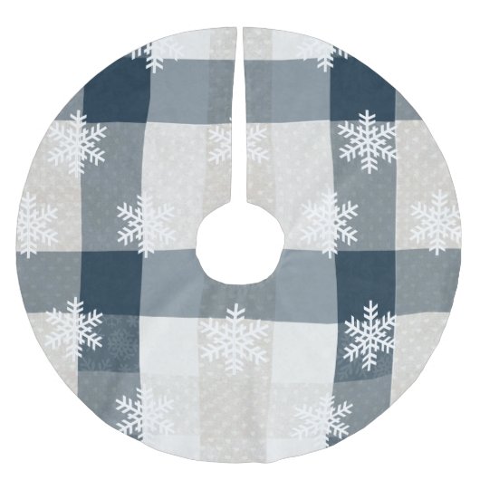 Blue Pset Snowflake Kerstfeestdag — hart Kerstboom Rok (Voorkant)