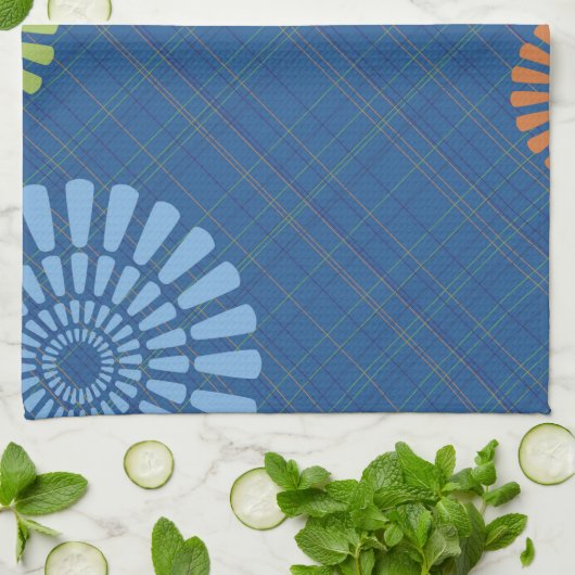 Blue Pset Tea Kitchen Towel Theedoek (Gevouwen)