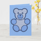 Blue Pset Teddy Bear Birthday Kaart (Gele Bloem)