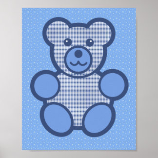 Blue Pset Teddy Bear Poster
