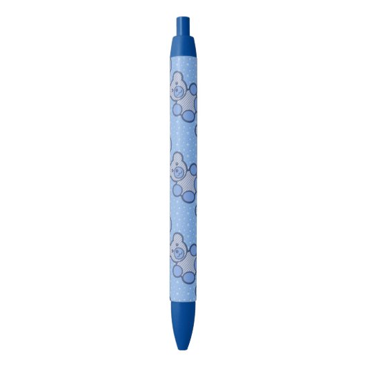 Blue Pset Teddy Bears Blauwe Inkt Pen (Voorkant Verticaal)