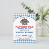 Blue Pset Vaderdag BBQ Party Invitation Briefkaart (Staand voorkant)