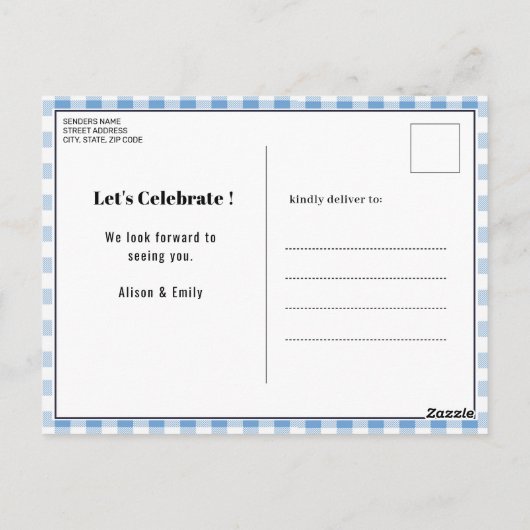 Blue Pset Vaderdag BBQ Party Invitation Briefkaart (Achterkant)