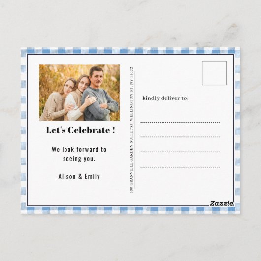 Blue Pset Vaderdag Photo BBQ Uitnodiging (Achterkant)