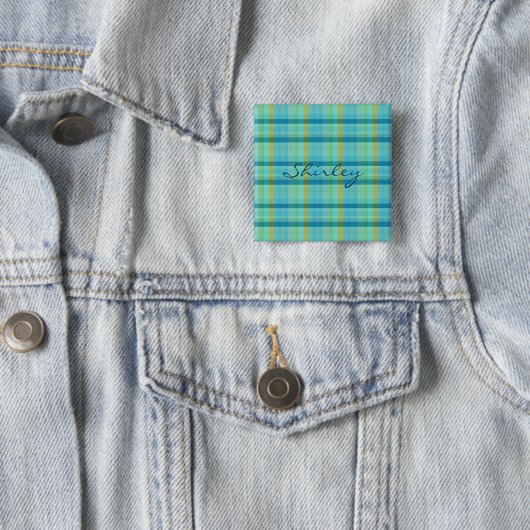 Blue Pset van Shirley Taylor Vierkante Button 5,1 Cm (In situ)