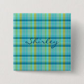 Blue Pset van Shirley Taylor Vierkante Button 5,1 Cm (Voorkant)