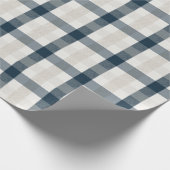 Blue Pset Winter Holiday Kerstmis Beige Cadeaupapier (Hoek)