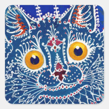 Blue Psychedelic Cat Art beroemd gemaakt door Loui