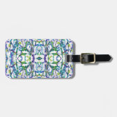 Blue Psychedelic Pattern Bagagelabel (Voorkant horizontaal)