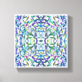 Blue Psychedelic Pattern Canvas Afdruk (Voorkant)