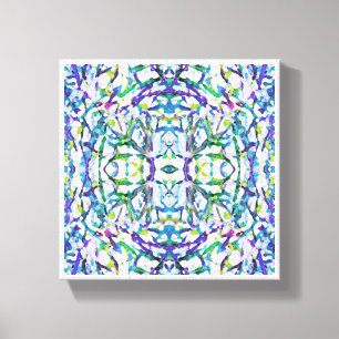 Blue Psychedelic Pattern Canvas Afdruk