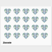 Blue Psychedelic Pattern Hart Sticker (Vel)