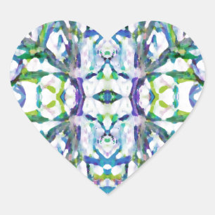Blue Psychedelic Pattern Hart Sticker