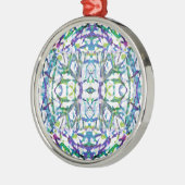 Blue Psychedelic Pattern Metalen Ornament (Links)