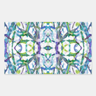 Blue Psychedelic Pattern Rechthoekige Sticker