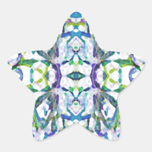 Blue Psychedelic Pattern Ster Sticker