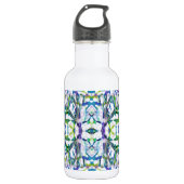 Blue Psychedelic Pattern Waterfles (Voorkant)