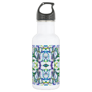 Blue Psychedelic Pattern Waterfles