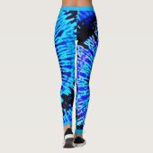 Blue Psychedelic Tie Dye Pattern Yoga Leggings (Achterkant)