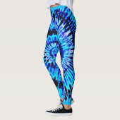 Blue Psychedelic Tie Dye Pattern Yoga Leggings (Links)