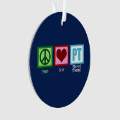 Blue PT Peace Love Physical Therapy Kerstmis Ornament (voorkant)