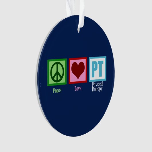 Blue PT Peace Love Physical Therapy Kerstmis Ornament (voorkant)