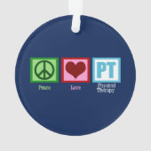 Blue PT Peace Love Physical Therapy Kerstmis Ornament (achterkant)