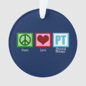 Blue PT Peace Love Physical Therapy Kerstmis Ornament (voorkant)