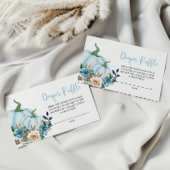 Blue Pumpkin and Flowers Diaper Raffle  Informatiekaartje