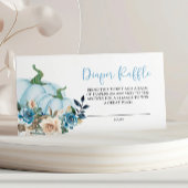 Blue Pumpkin and Flowers Diaper Raffle Informatiekaartje