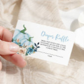 Blue Pumpkin and Flowers Diaper Raffle Informatiekaartje