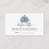 Blue Pumpkin Autumn Baby Shower Diaper raffle Informatiekaartje (Voorkant)