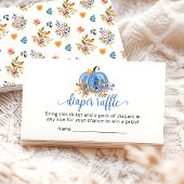 Blue Pumpkin Autumn Baby Shower Diaper raffle Informatiekaartje