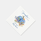 Blue Pumpkin Autumn Floral Baby Shower Servet (Hoek)