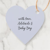 Blue Pumpkin Autumn Harvest Boy Baby shower Bedankjes Labels (Achterkant)