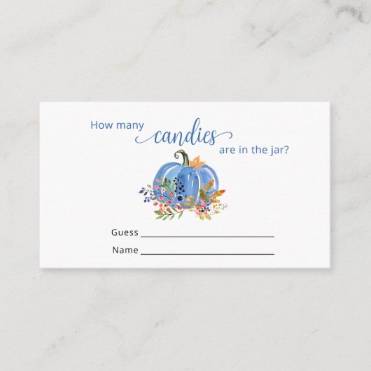 Blue Pumpkin Autumn How many Candies Informatiekaartje (Voorkant)