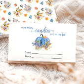 Blue Pumpkin Autumn How many Candies  Informatiekaartje