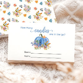 Blue Pumpkin Autumn How many Candies  Informatiekaartje